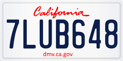 CA license plate 7LUB648