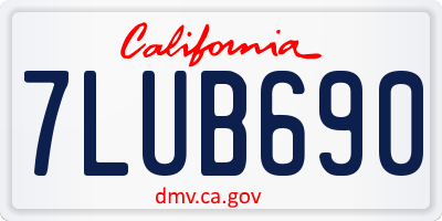 CA license plate 7LUB690
