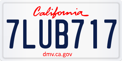 CA license plate 7LUB717