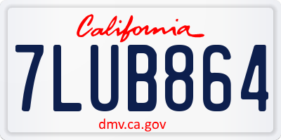 CA license plate 7LUB864