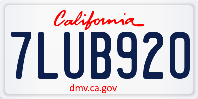 CA license plate 7LUB920