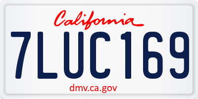 CA license plate 7LUC169