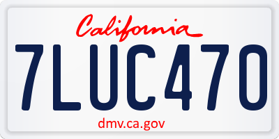 CA license plate 7LUC470