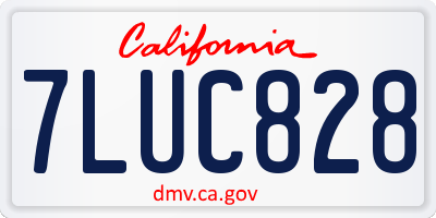 CA license plate 7LUC828
