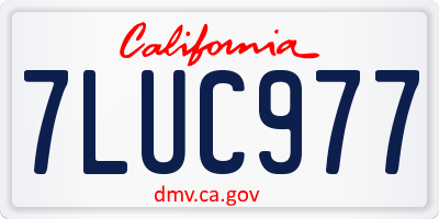 CA license plate 7LUC977