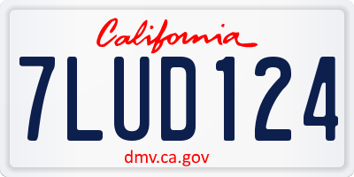 CA license plate 7LUD124