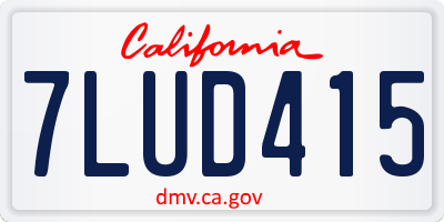 CA license plate 7LUD415