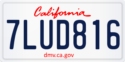 CA license plate 7LUD816
