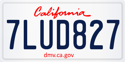 CA license plate 7LUD827