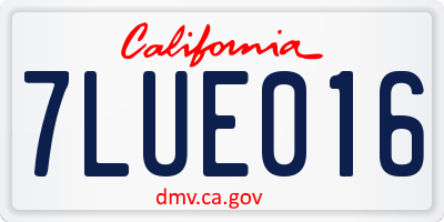 CA license plate 7LUE016
