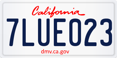 CA license plate 7LUE023