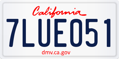 CA license plate 7LUE051