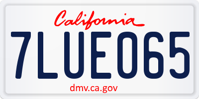 CA license plate 7LUE065