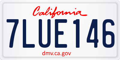 CA license plate 7LUE146