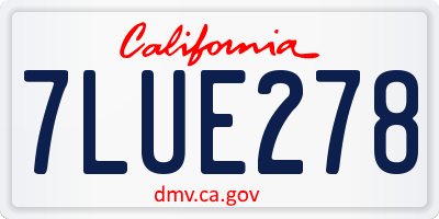 CA license plate 7LUE278