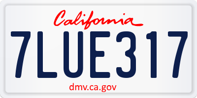 CA license plate 7LUE317