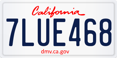 CA license plate 7LUE468