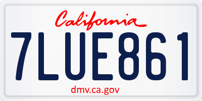 CA license plate 7LUE861