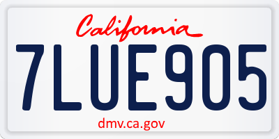 CA license plate 7LUE905