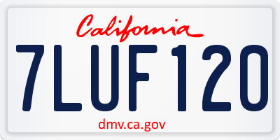 CA license plate 7LUF120