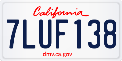 CA license plate 7LUF138