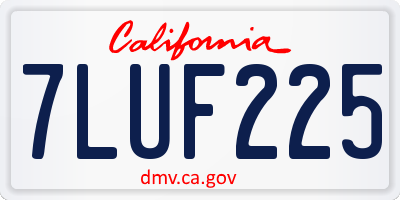 CA license plate 7LUF225