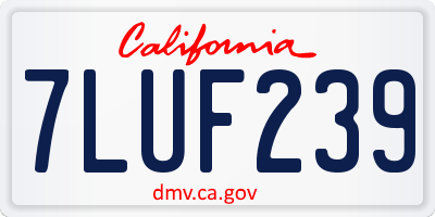 CA license plate 7LUF239