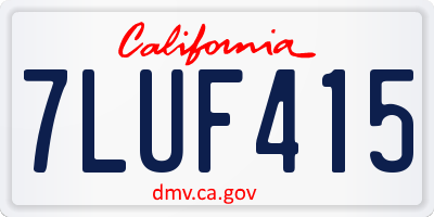CA license plate 7LUF415