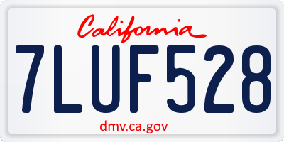 CA license plate 7LUF528