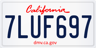 CA license plate 7LUF697