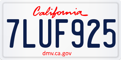 CA license plate 7LUF925