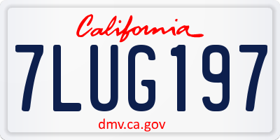 CA license plate 7LUG197