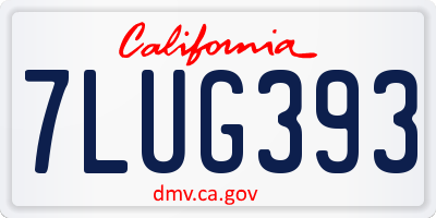 CA license plate 7LUG393