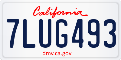 CA license plate 7LUG493