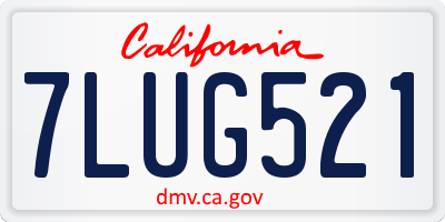 CA license plate 7LUG521