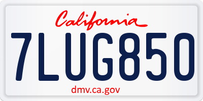CA license plate 7LUG850