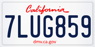 CA license plate 7LUG859