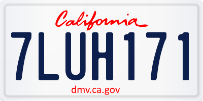 CA license plate 7LUH171