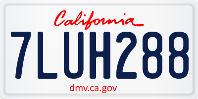 CA license plate 7LUH288