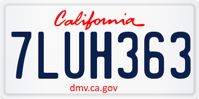 CA license plate 7LUH363