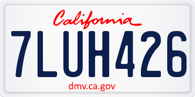 CA license plate 7LUH426