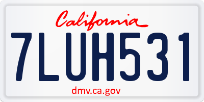 CA license plate 7LUH531