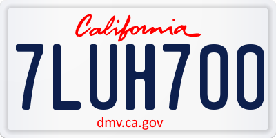 CA license plate 7LUH700