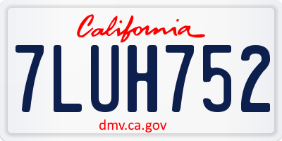 CA license plate 7LUH752