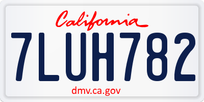 CA license plate 7LUH782