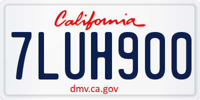CA license plate 7LUH900