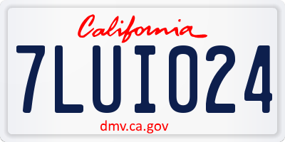 CA license plate 7LUI024