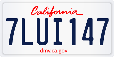 CA license plate 7LUI147