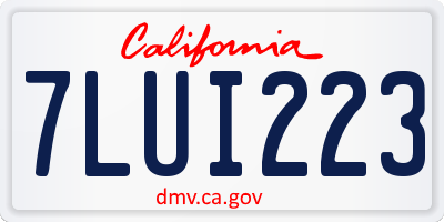 CA license plate 7LUI223