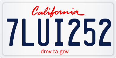 CA license plate 7LUI252